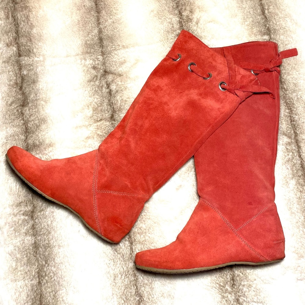 ONAKO Suede Red slouch Boots Italy